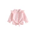 thumbnail image 1 of RUINIXCW Toddler Girl Shirts Puff Long Sleeve Doll Collar Button Front Fall Blouse, 1 of 7