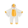 thumbnail image 1 of RUINIXCW Toddler Goose Costume with Hood Soft Warm Flannel Cartoon Animal Jumpsuit, 1 of 8