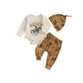 thumbnail image 1 of RUINIXCW Western Baby Boy Cowboy Outfit My First Rodeo Newborn Baby Boy Hospital Coming Home Clothes Infant Riding Print Long Sleeve Romper and Pants Hat Set, 1 of 9