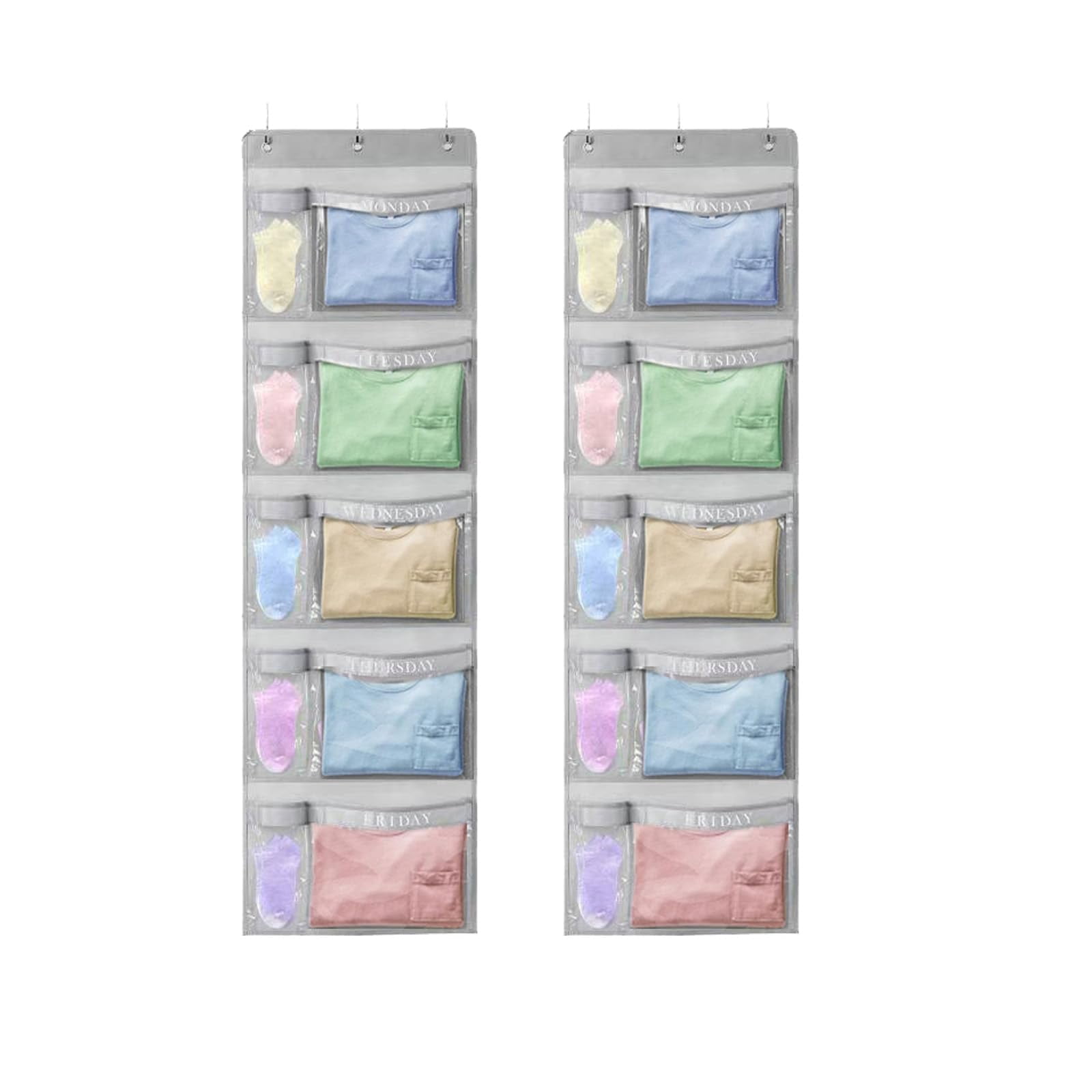 RUIPBOTE 2 Pack Weekly Kids Clothes Organizer - Day of the Week Hanging ...