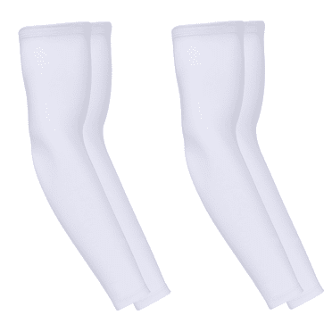 RUIPTSKE 2 Pairs UV Protection Sports Arm Compression Sleeves, One Size Fits All, for Outdoors, White+White
