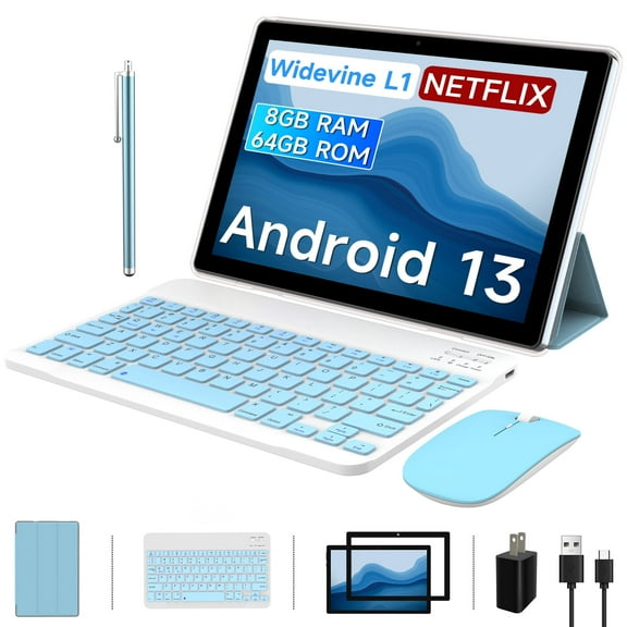 RUIQIAI 2-in-110'' Tablet, Android, 64GB, WiFi