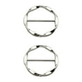 thumbnail image 1 of RUIQPGRT Fashion Metal Round Circle Clip Buckle Clothing Ring Wrap Holder Silk Scarf Ring 2pc for Summer Kitchen, 1 of 9