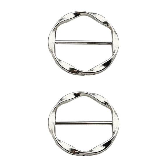 RUIQPGRT Fashion Metal Round Circle Clip Buckle Clothing Ring Wrap Holder Silk Scarf Ring 2pc for Summer Kitchen