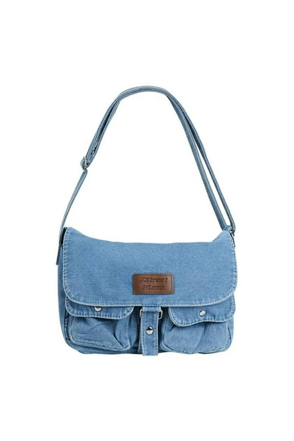 Home Decor Clearance Sale Denim Shoulder Bag Casual Style Lightweight Retro Travel Shopper Crossbody Handbag for Women Purse Closet Organizers and Storage