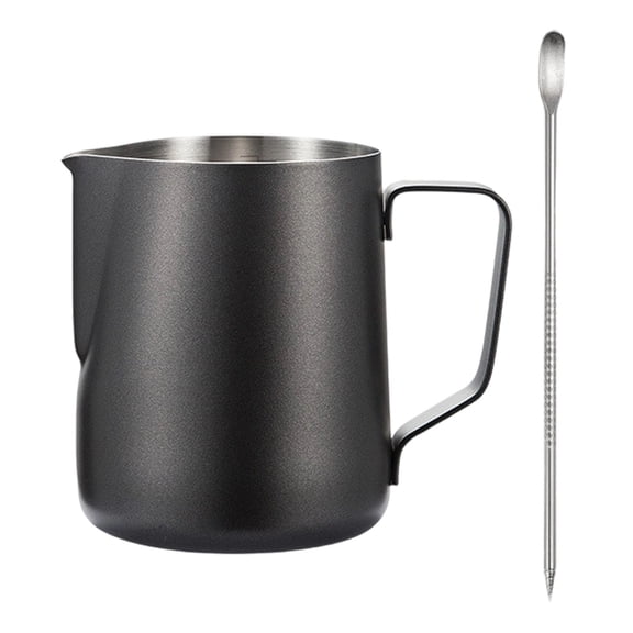 RUIQPGRT Kitchen Frothing Pitcher 20 Oz/600ml Grade Stainless Steaming Pitcher with Anti Scald Handle Precision Pour Spout for Dishwasher