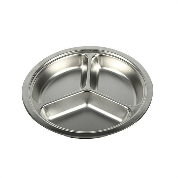 RUIQPGRT New Hot Promotion Stainless Steel Round Divided Plates,Diet Control, Camping Dishes,Compact Serving Platter
