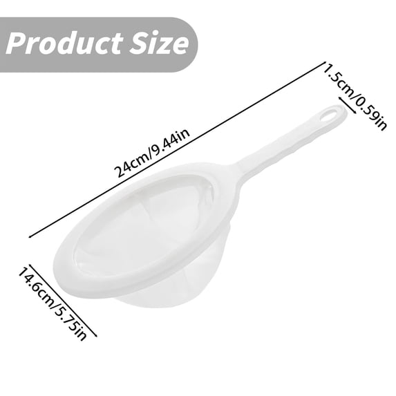 RUIQPGRT Nylon Fine Mesh Strainer Plastic Net Strainer 200 Mesh Kitchen Sieve Filter with Handle Hook Food Filter for Tea, Coffee, Nut Milk, Juice