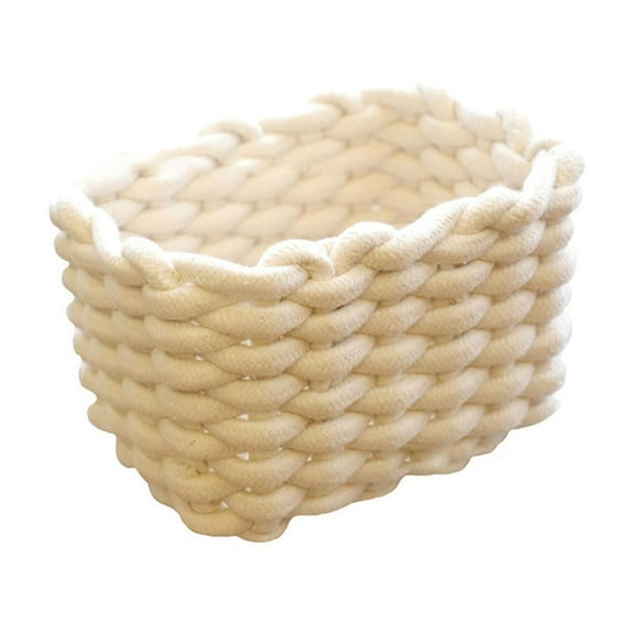 RUIQPGRT Woven Cotton Rope Storage Basket Woven Rope Storage Box for Woven Baskets Fall Decor Clearance