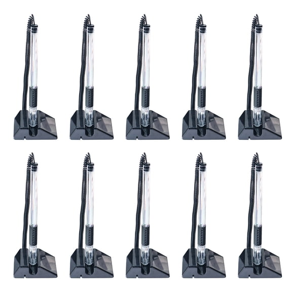 RUISINERY 10pieces Desktop Counter Pen Security Gel Inks Pen Black Netural Pen with Adhesive-backed Base for Banks Office Hotel Use
