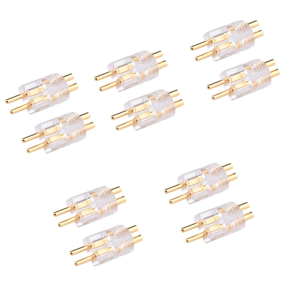 RUISINERY 10pieces Gold Plated 0.78mm 2Pin Terminals for Headphone Cable Earphone Upgrades Cable Durability ABS 2Pin Connector