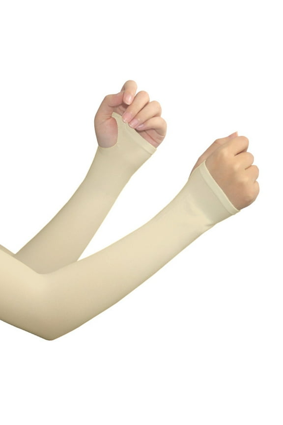 1pair Women Arm Sleeves Thin Skin Protecting Sleeves Elastic Driving Oversleeve for Elderly and Adult