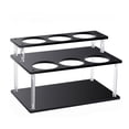 thumbnail image 1 of RUISINERY 2 Tiers Black Acrylic Coffee Rack Organiser Holds 6 Bottles For Kitchen Countertop Condiments Storage Stand, 1 of 8