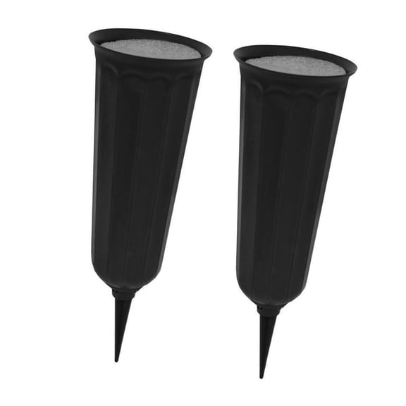 RUISINERY 2Pack Grave Vases Fixing Base Memorial Flower Vase for Graveside Outdoor Use Holders