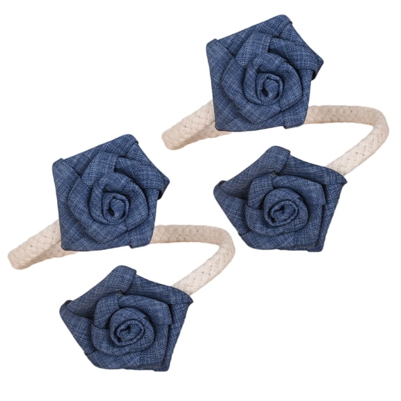 RUISINERY 2Pieces Flexible Floral Twist Curtain Tiebacks Flexible Rope Holdbacks for Home Bedroom Window Drapes Holders Decors