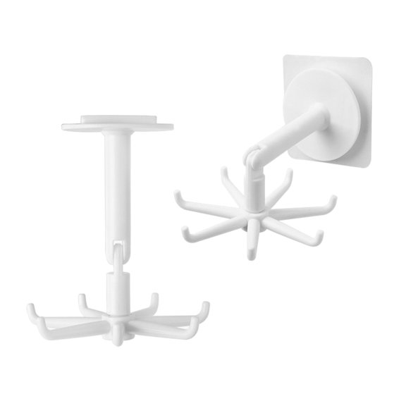RUISINERY 2Pieces Practical Adhesive Wall Hook Set Waterproof Cats Designs Key Holders and Towel Rack for Bathroom or Kitchen