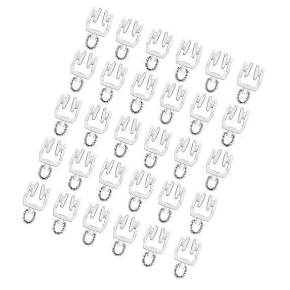 RUISINERY 30pieces Ceiling Curtain Track Rollers Hook Heavy Duty Rails Pulleys & Steel Hook for Smooth Sliding Window Drapery