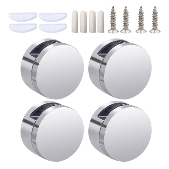 RUISINERY 4Pieces Wall Mounted Glass Holders Sturdy Zines Alloy Clip for Secure and Easy Installation on Various Surfaces