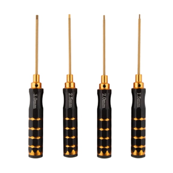RUISINERY 4pieceS Steel Hexagon Screwdriver Set Maintenance Tool Bulk for / 1.5/2/2.5/3mm for Head for Remote Control Model Aircr