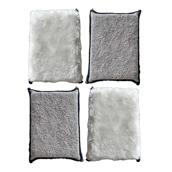 RUISINERY 4pieces Car Scrubber Detailing Pads Suitable for Upholstery Leather Interior with High Absorbency and Gentle Touch