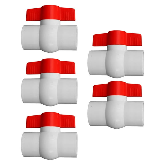 RUISINERY 5 Pack 2Multipurpose Inch PVC Round Valves T Handle Water Shut Off Valves for Swimming Pool and Irrigation Systems