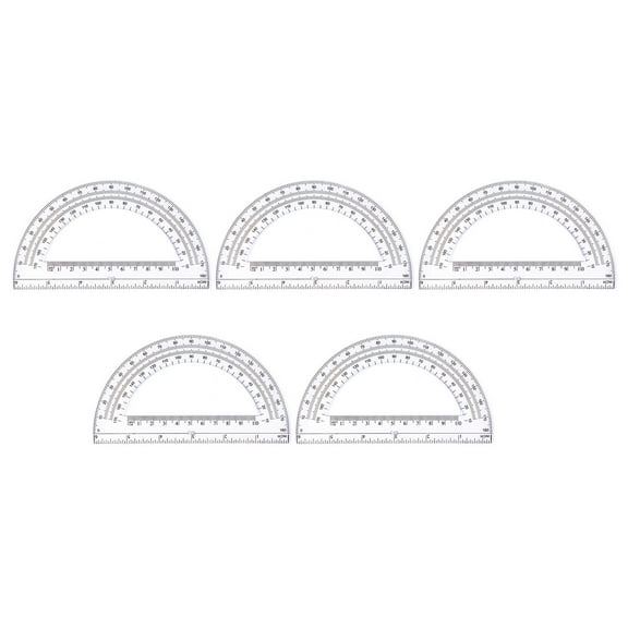 RUISINERY 5pieceS Math Protractors 180 Degrees Protractor 6Inch Clear Protractors Measuring Tool for Drafting Angles Measurement Tool