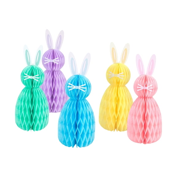 RUISINERY 5pieces Easters Rabbits Paper Hanging Decorations Unique Easters Rabbits Decorations for Indoor and Outdoors Festivities