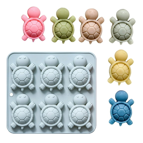 RUISINERY 6 Cavity Large Turtles Mousses Cake Mold Food Grade Silicone Chocolate Dessert Baking Mould Family Gathering Bakewares