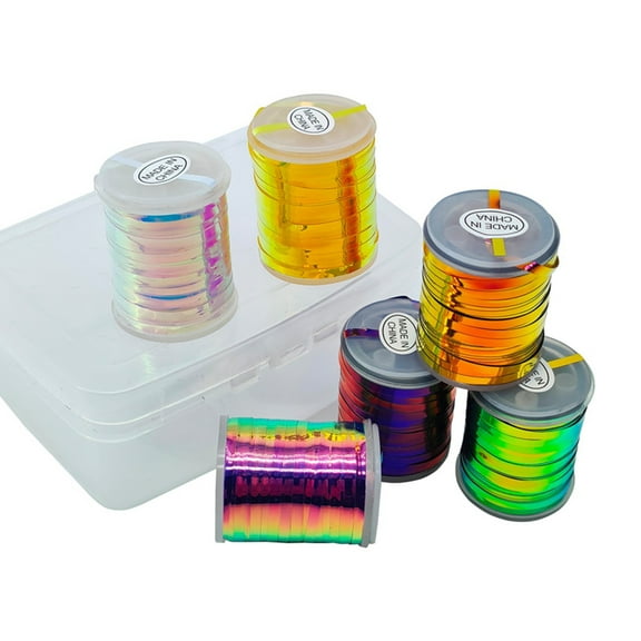 RUISINERY 6 Spool Multiple Color Tinsel Thread for Fly Making Fly Fishing Lure Making Supply Fly Tying Wire Accessories