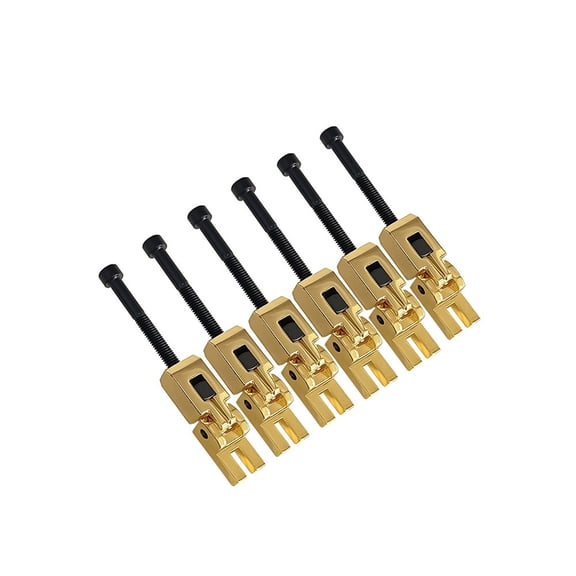 RUISINERY 6pieces Guitar Tremolo Bridge Saddles Double Locking Systems Locked Saddles Electric Guitar Tremolo Bridge Parts Enduring