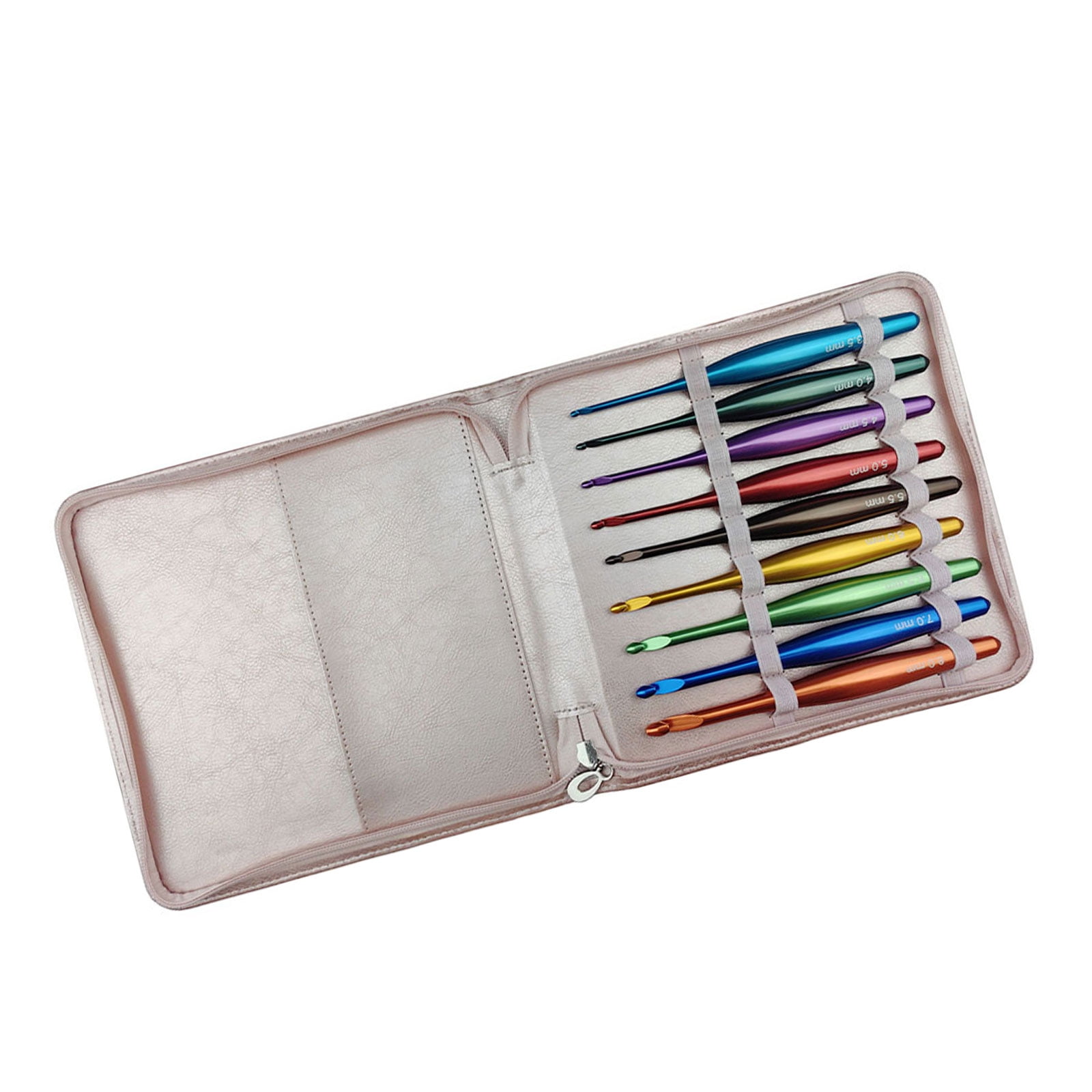 RUISINERY 9 pieces Crochet Hook Set 3.5-8.0mm Crochet Needle Practical Ergonomical Knitting Needle Crochet Accessories for Handicraft