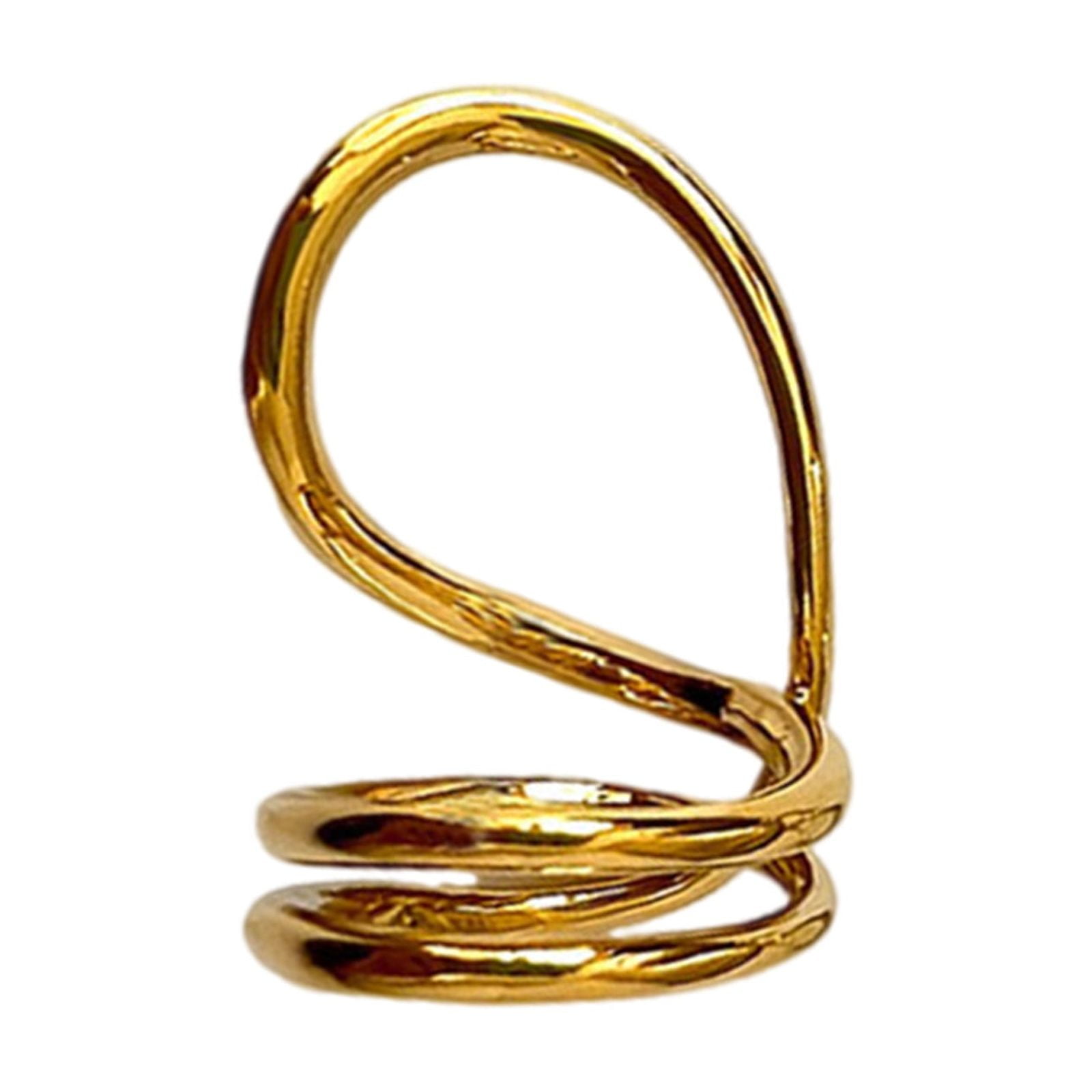 Line Structure Ring RUISINERY Abstract Hollow Rings Statement Rings with Double Line ...