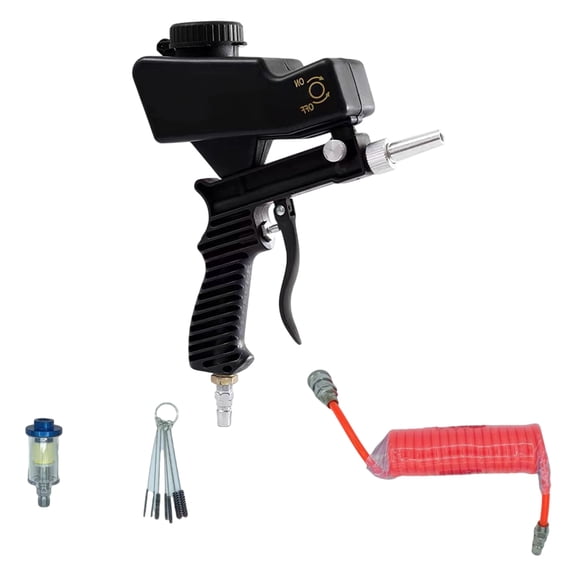 RUISINERY Adjustable Portable Sandblasting Guns Set 90Psi Small Handheld Paint Sprays Machine for Home and Auto Use