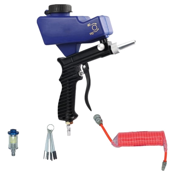 RUISINERY Adjustable Portable Sandblasting Guns Set 90Psi Small Handheld Paint Sprays Machine for Home and Auto Use
