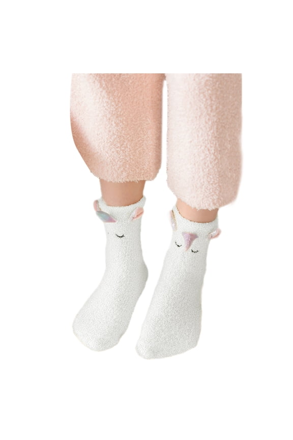 Baby Ankle Socks Kids Boys Girls Unicorns Pattern Socks Soft Fleece Socks Warm Thick Socks for Toddler 1-12 Year