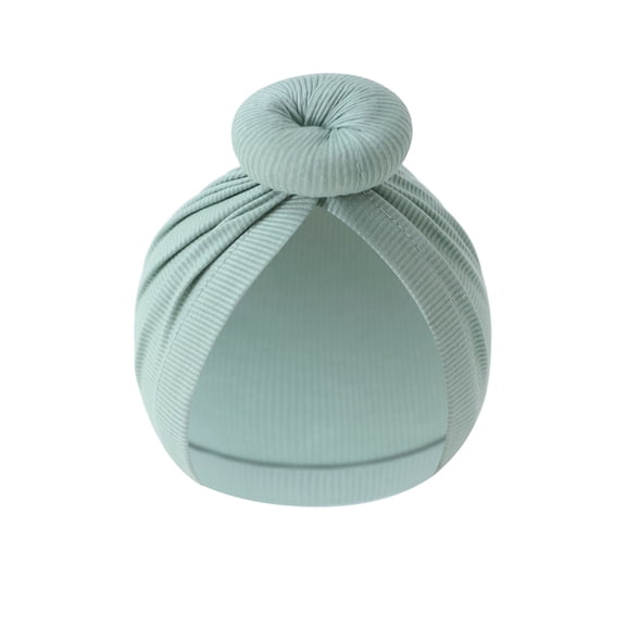 RUISINERY Baby Cotton Turban Hat Elastic Bonnet Caps Headgear with Soft Knotted Bun Design for Newborn Girls 0 to 6 Months