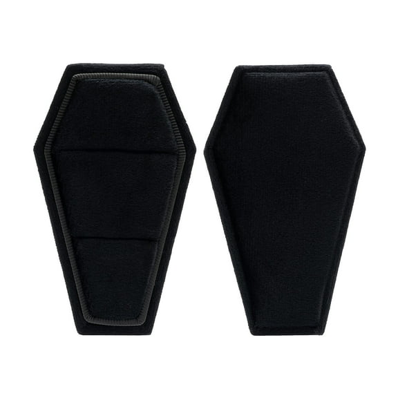 RUISINERY Black Coffin Box Double Display Holder with Detachable Lid Box Holder for Wedding Ceremony