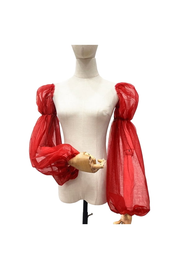 Bride Bishop Sleeve Elegant Arm Covers Simple Long Sleeve Decorative Tulle for Wedding False Simple Gloves Sheer