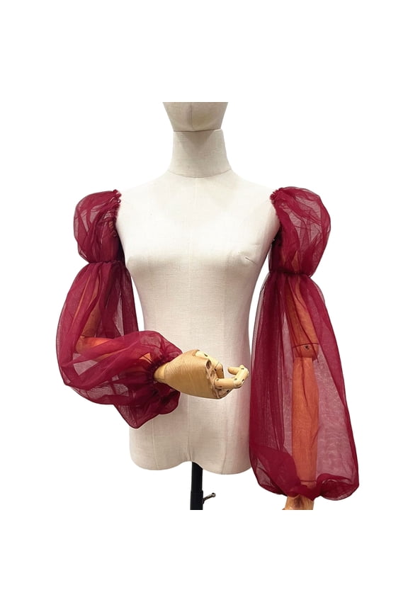 Bride Bishop Sleeve Elegant Arm Covers Simple Long Sleeve Decorative Tulle for Wedding False Simple Gloves Sheer