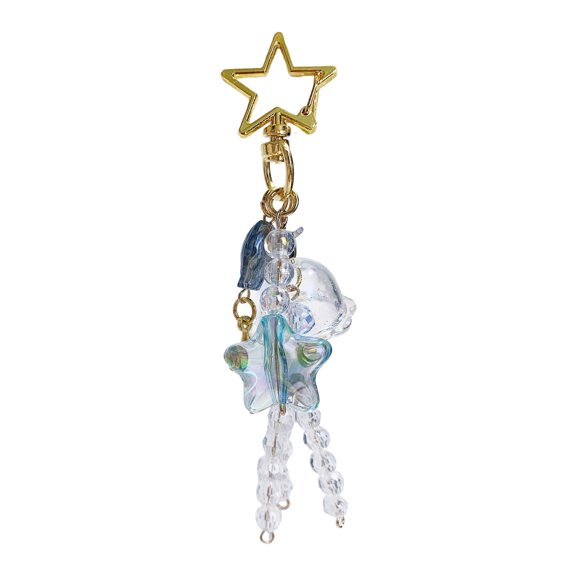 RUISINERY Candy Colored Star Windchime Keychain For Keys Camera Strap Pastels Acrylic Charm Phone Chain Backpack Accessory
