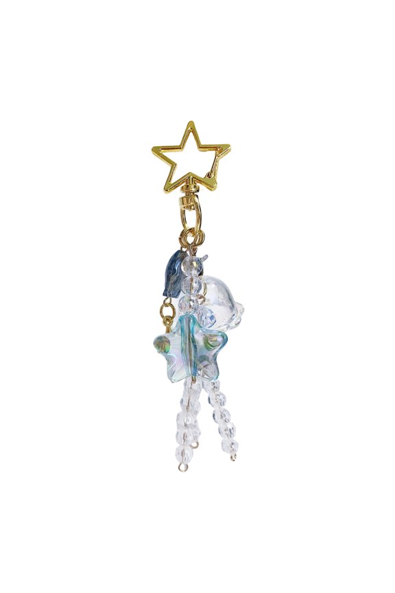 Candy Colored Star Windchime Keychain For Keys Camera Strap Pastels Acrylic Charm Phone Chain Backpack Accessory