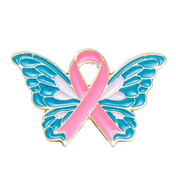 RUISINERY Charity Public Awareness Ribbon Lapel Pin Fashion Butterfly Jewelry Health Awareness Stylish Ribbon Brooch Pin