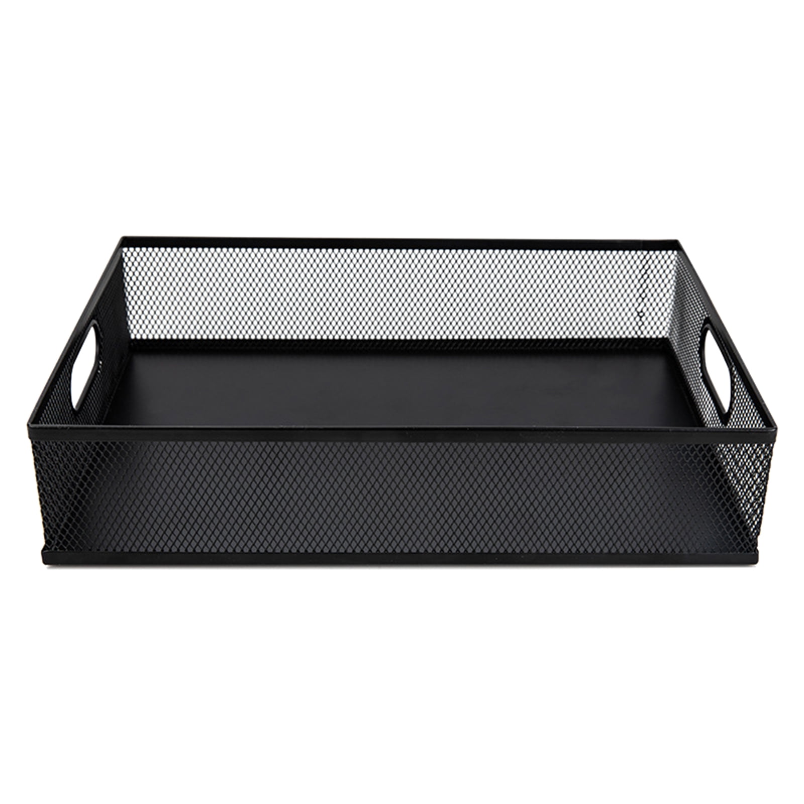 RUISINERY Desk Drawer Organizers Tray Metal Meshes Desktop Storage Tray Office File Organizers with Handle Portable Storage Basket
