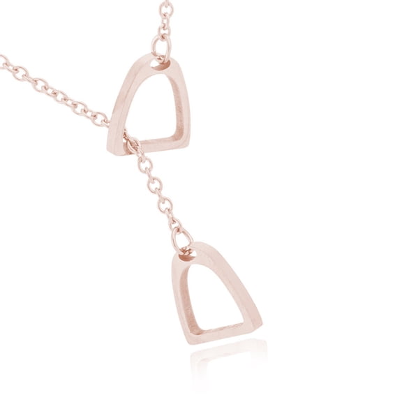 RUISINERY Double Horse Stirrups Lariat Necklace Unique Horse Stirrups Necklace Delicate Horseshoe Neck Ornament For Horse Lovers