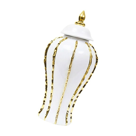 RUISINERY Elegant Ceramics Gingers Jar Porcelain Vases for Home and Office Decoration Floral Arrangements Temple Jar with Lid