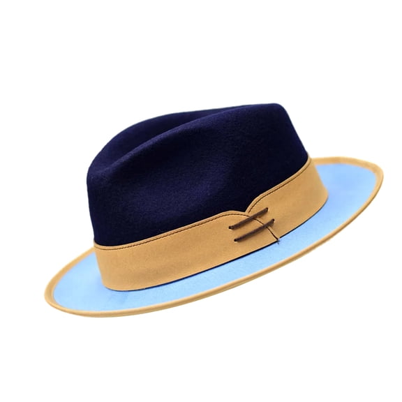 RUISINERY Elegant French Styles Wool Fedoras Hat Classical Color Blocked Top Hat For Fashion Enthusiasts Winter Autumn Patchwork H
