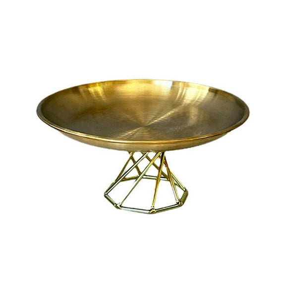 RUISINERY Elegant Stainless Steel Serving Tray High-foot Storage Plate Desktop Decoration Food Presentation Dish for Coffee Table