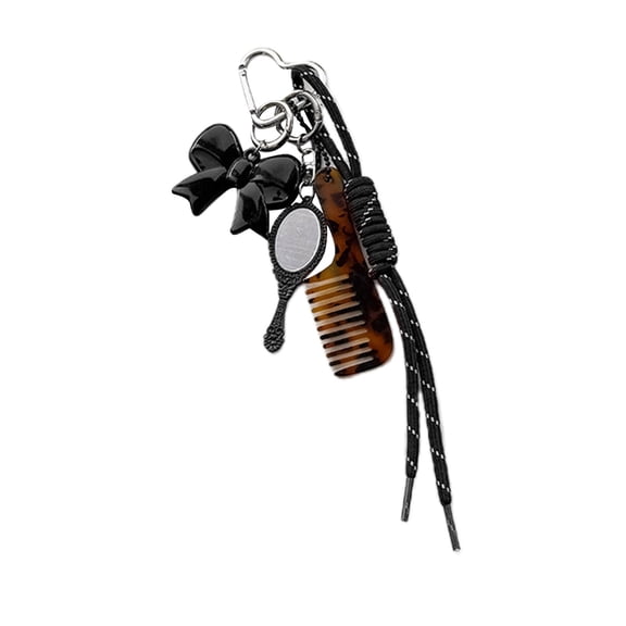 RUISINERY Fashionable Acetate Comb Keychain Multifuntional Key Accessory Suitable for Youthful Women and Girl Outdoor Use