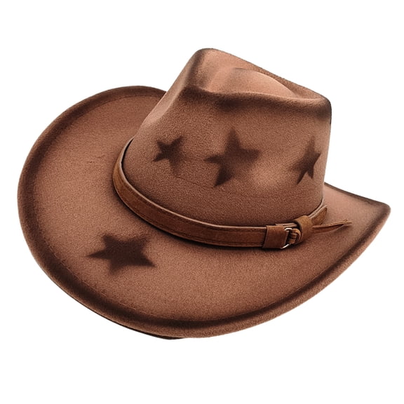 RUISINERY Fedoras Hat Panama Hat Maillard Star Print for Women Men Photo Props Western for Men Women Unisex Wear Headwear
