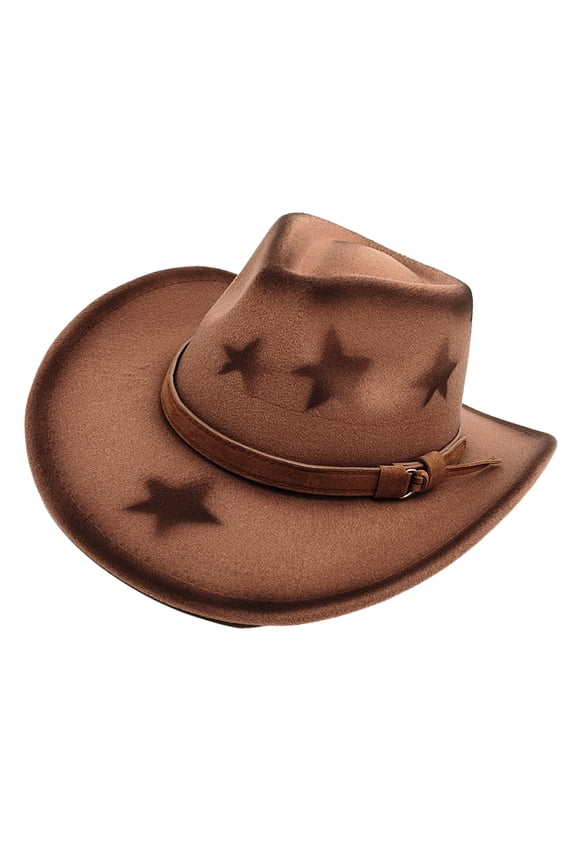 Fedoras Hat Panama Hat Maillard Star Print for Women Men Photo Props Western for Men Women Unisex Wear Headwear